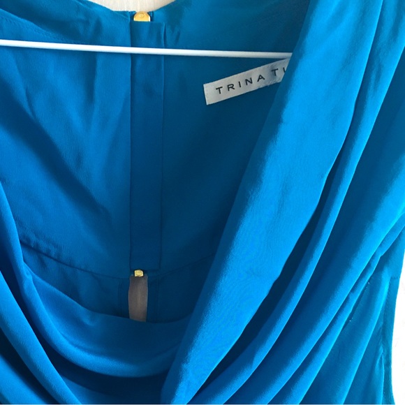 Trina Turk Blue 100% Silk Blouse - Picture 7 of 16